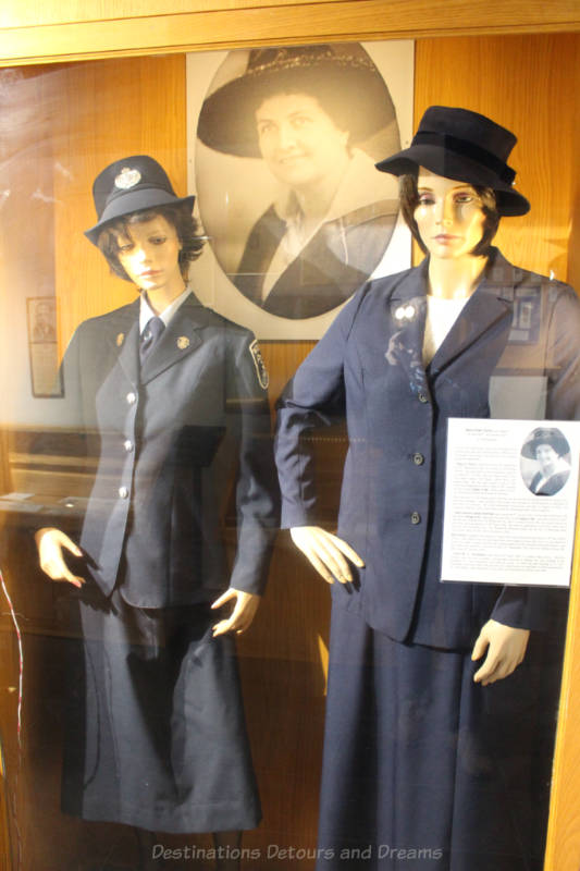 Policewomen uniforms at the Winnipeg Police Museum