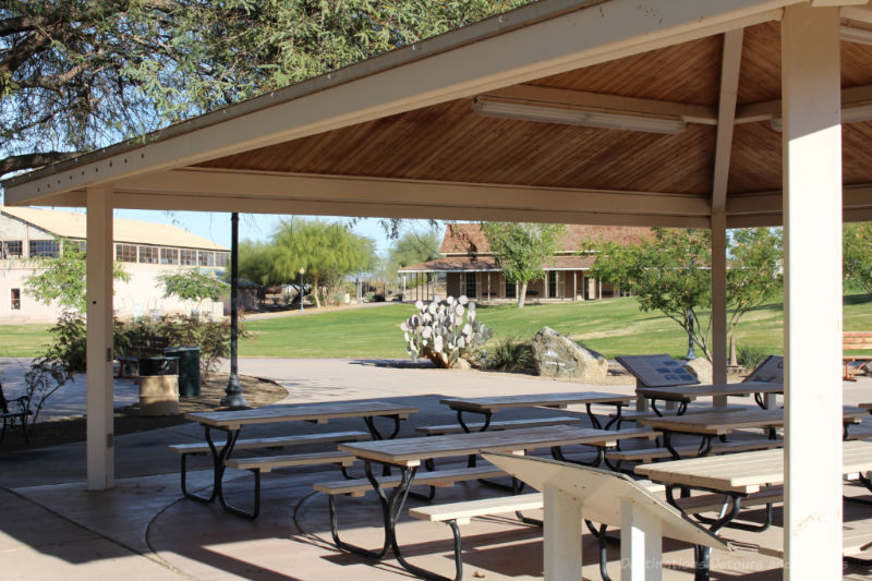 Picnic area at Colorado River State Historic Park in Yuma, Arizona