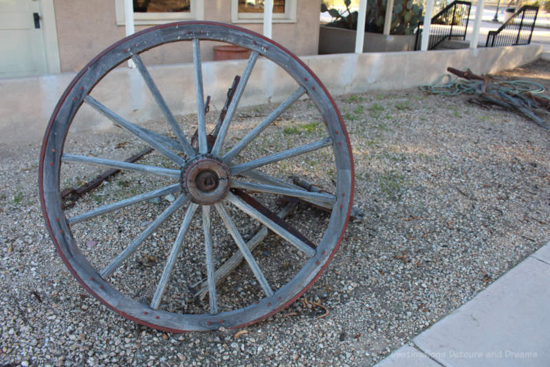 Old wheel at Colorado River State Historic Park in Yuma, Arizona