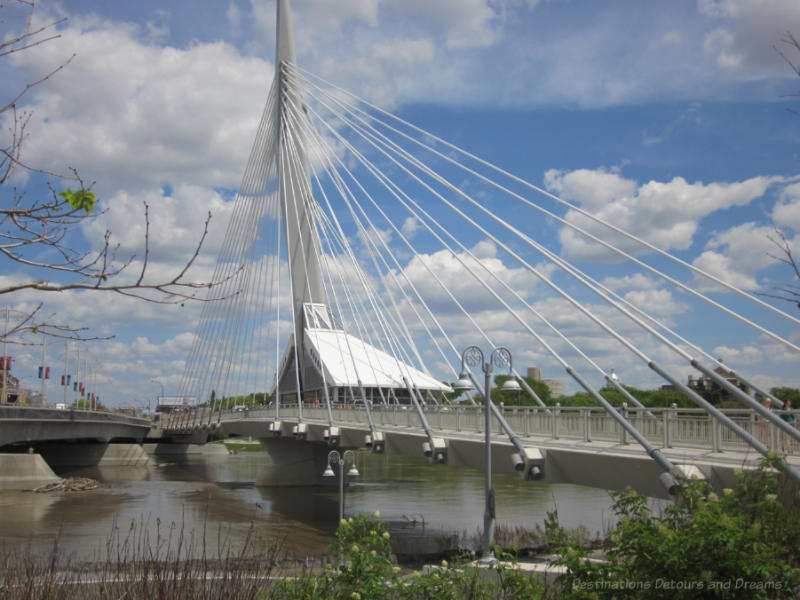 Pedestrian bridge Riel Esplanade in Winnipeg, Manitoba