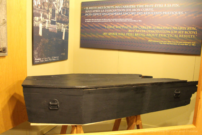 Louis Riel's original coffin at St. Boniface Museum, Winnipeg, Manitoba