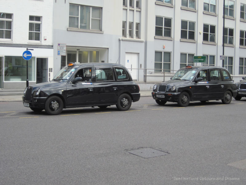 Black taxi cabs in London