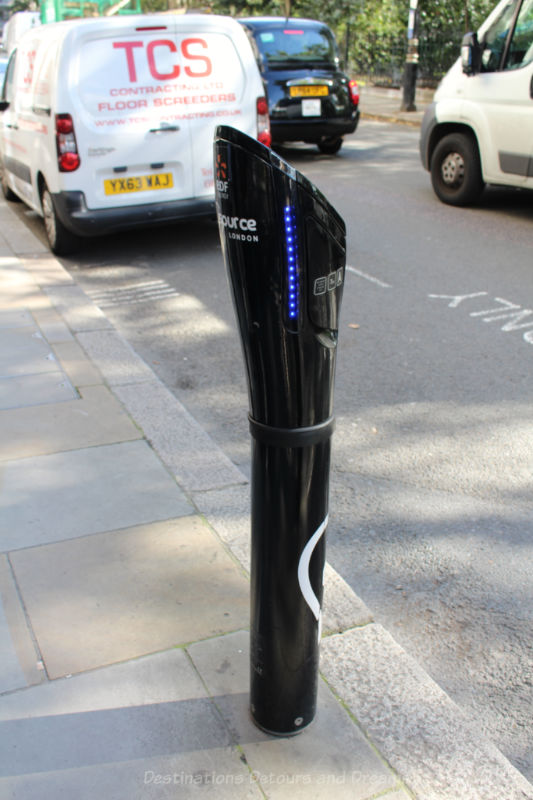 Electric car charging station in London