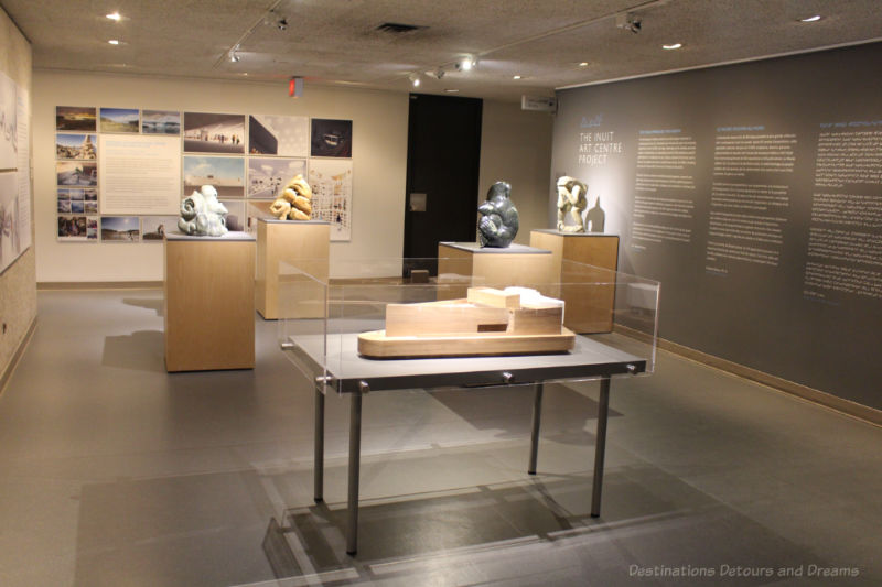 Room at Winnipeg Art Gallery providing information about the upcoming Inuit Art Centre