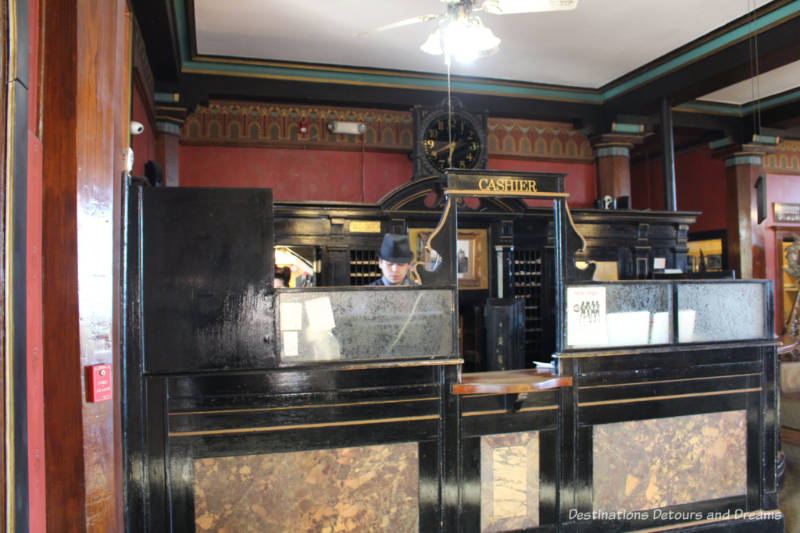 Vintage cashier desk front desk area of Crescent Hotel & Spa