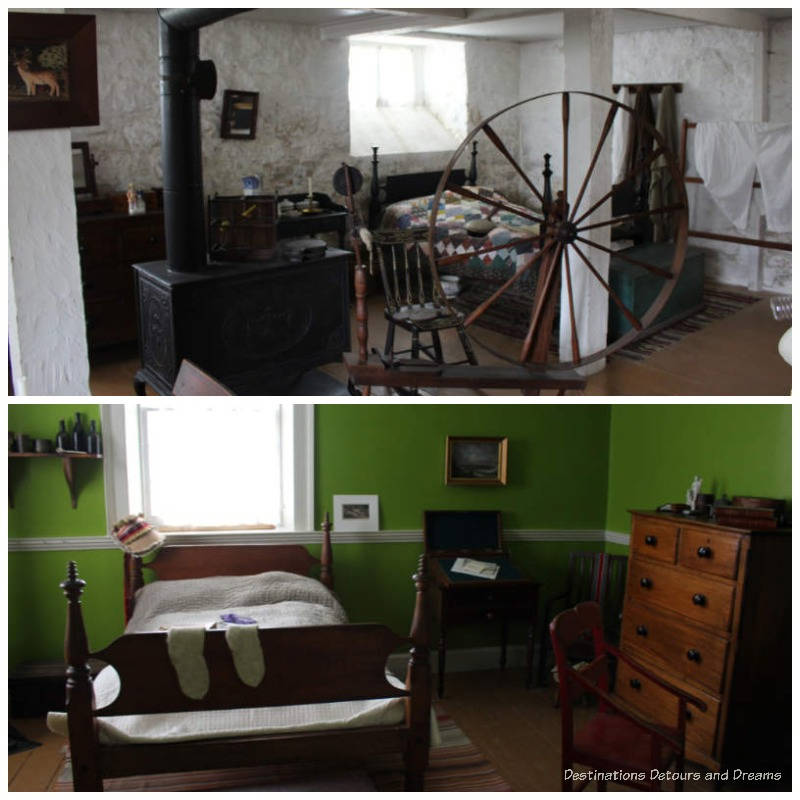 Two of the bedrooms in the Big House at Lower Fort Garry