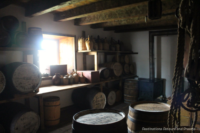 Whiskey barrels stored at Lower Fort Garry National Historic Site