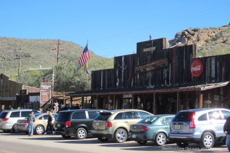 Wood front of old stagecoach stop at Tortilla Flat, Arizona