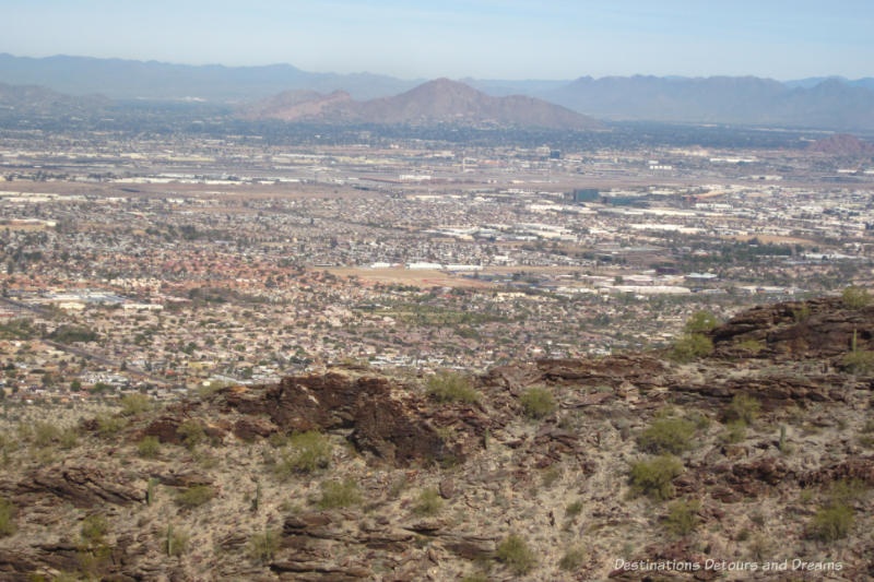 Phoenix Area Day Trips - View of city from Sounth Mountain View of Phoenix from South Mountain