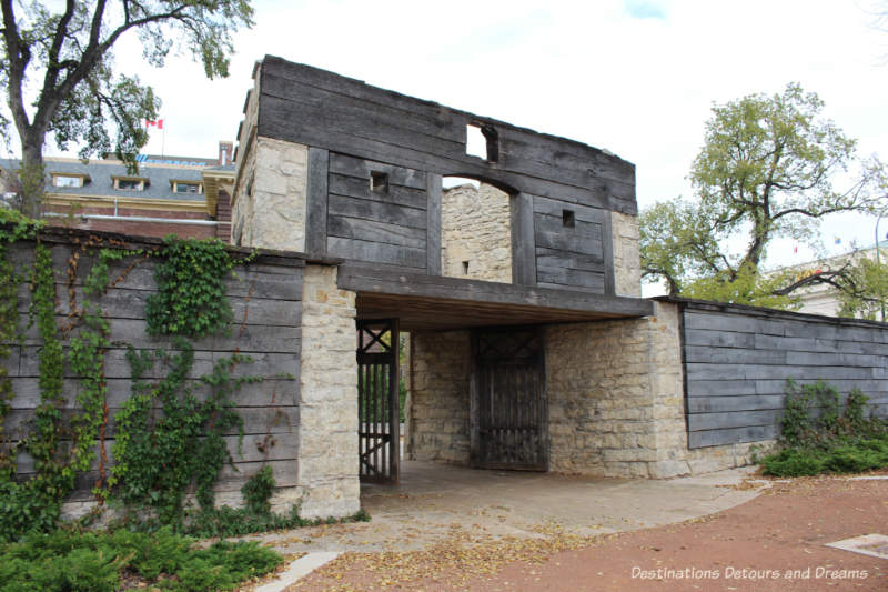 Gate from the old fort at Upper Fort Garry Provincial Park