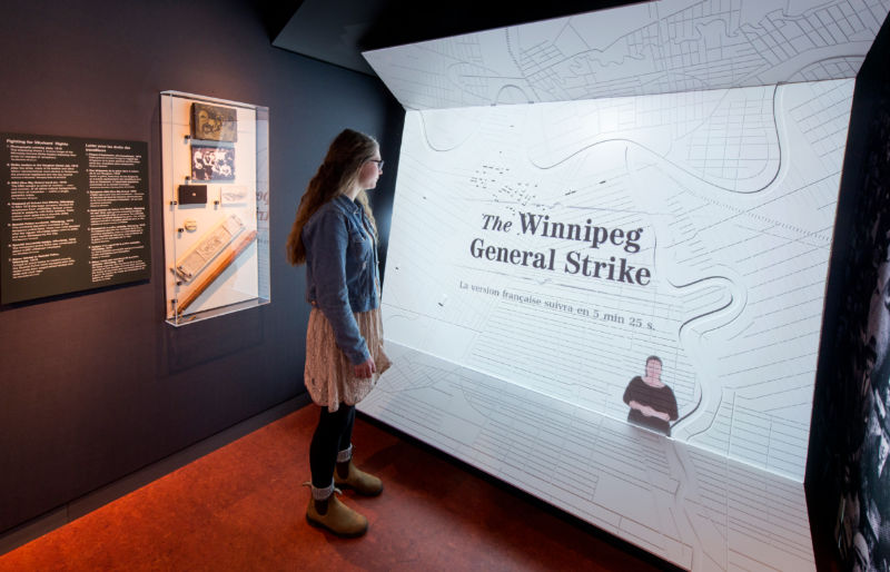 1919 Winnipeg General Strike exhibit at Canadian Museum for Human Rights