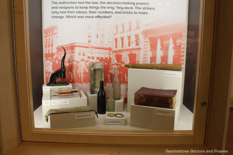 Collection of artifacts on display at Dalnavert STRIKE 1919: Our Cause is Just exhibit