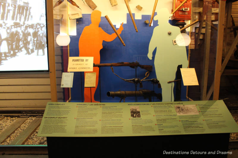 Display of 1919 Strike information at the Manitoba Museum