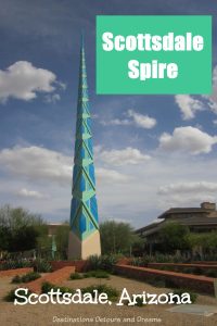Scottsdale Spire: A tower to the sky based on a Frank Lloyd Wright design, built on a corner in north Scottsdale #Arizona #Scottsdale #art #FrankLloydWright
