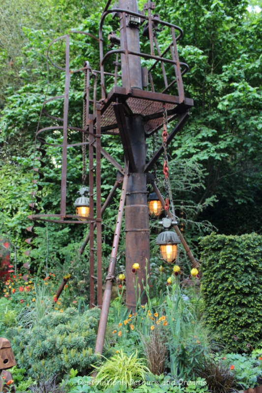 Weathered steel structure in the Forgotten Quarry Garden