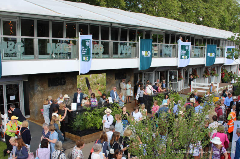 Building with drinking and dining facilities at the Chelsea Hlower Show