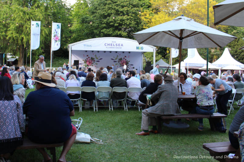 Entertainment tent at Chelsea Flower Show