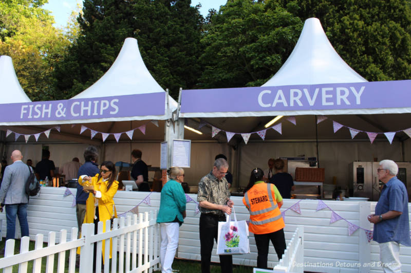 Fish & Chips and Carvery food tents at the Chelse Flower Show