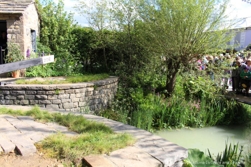 Pond plantings at the Welcome To Yorkshire Garden at the 2019 Chelsea Flower Show