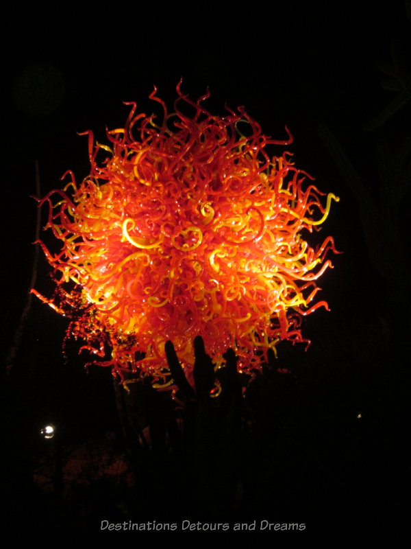 Chihuly Summer Sun at night