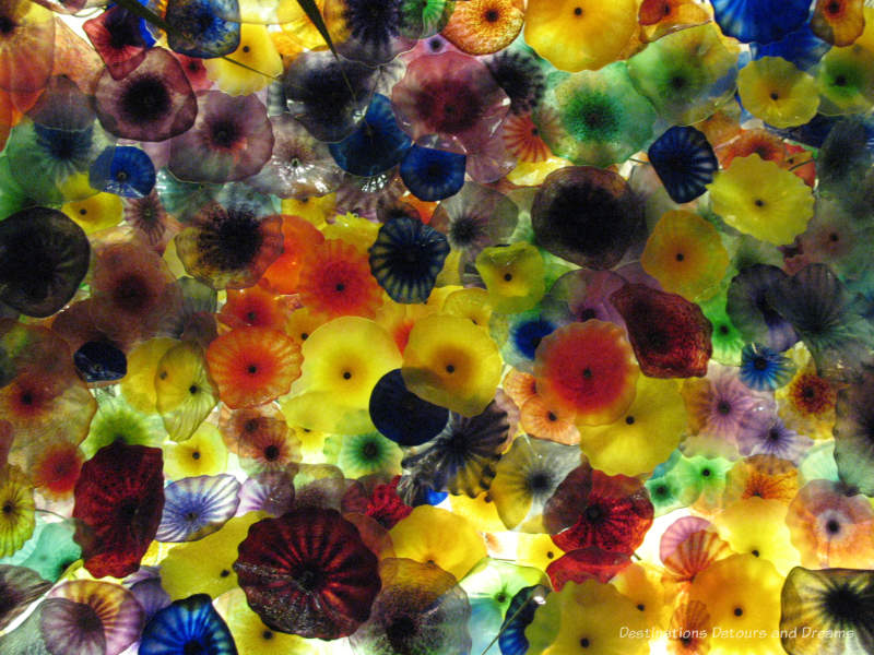 Chihuly Bellagion Hotel Ceiling Chihuly colourful ceiling at the Bellagio Hotel in Las Vegas