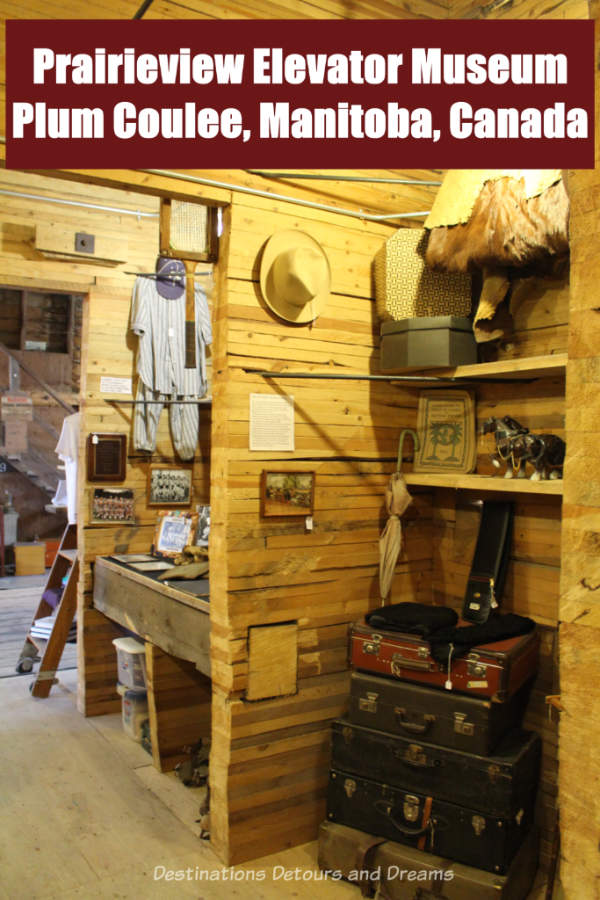 Housed inside a former grain elevator, Prairieview Museum in the small town of Plum Coulee, Manitoba, Canada, houses pioneer artifacts and showcases elevator operations. #Manitoba #Canada #grainelevator #history #museum