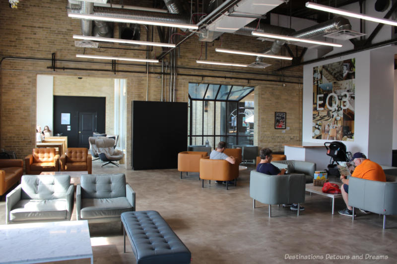 Sitting area on the second level of The Forks