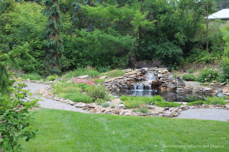 Waterfall in the Patrick Seymour Alpine Garden at U of A Botanic Garden