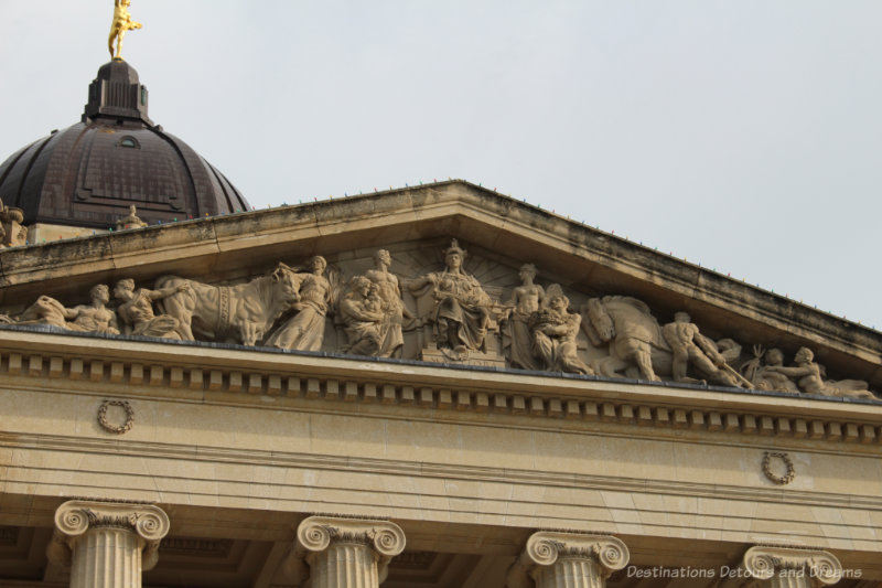 Carved pediment on the Manitoba Legislative Building