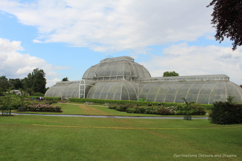 Glass conservatory Palm House at Kew Gardens