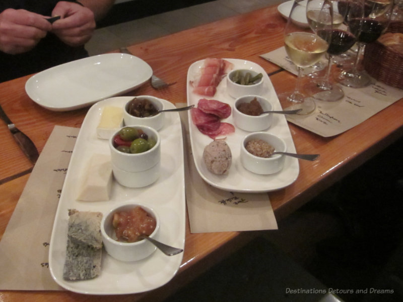 sample plates of cheese and cured meats at Salt Tasting Ropom