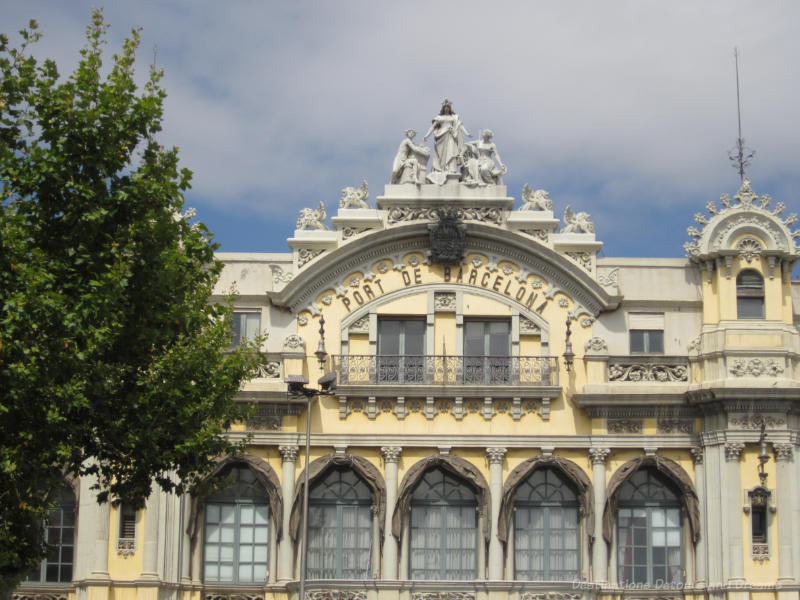 Decorative front of Barcelona Port building