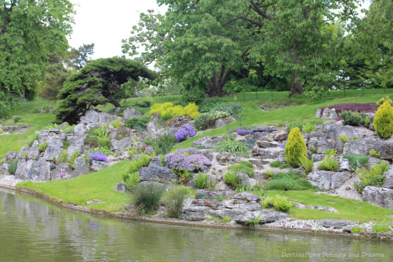 Rock garden on hillside at Eltham Palace