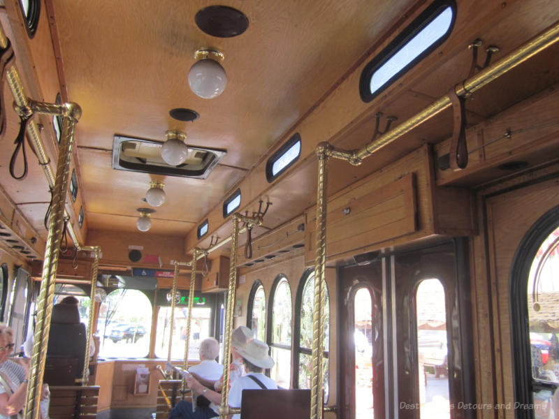 Wooden interior of the Scottsdale Trolley