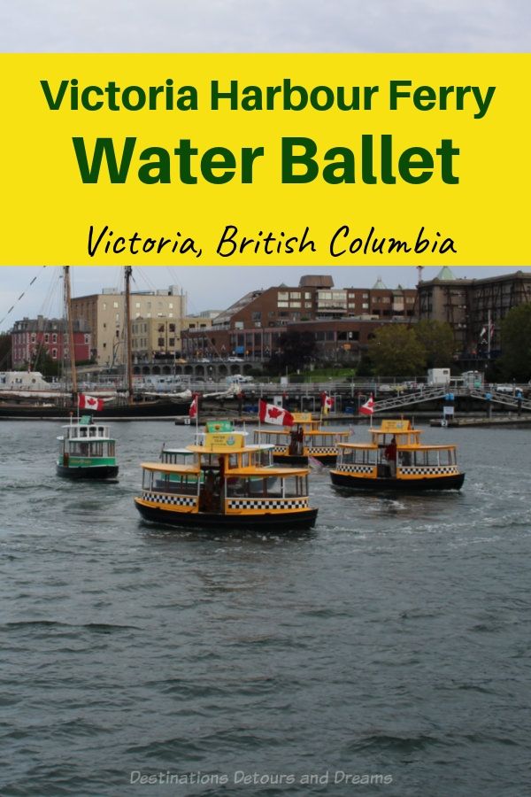 Victoria Harbour Ferry tiny boats perform a water ballet in the Inner Harbour at Victoria, British Columbia, Canada #Victoria #BritishColumbia #Canada