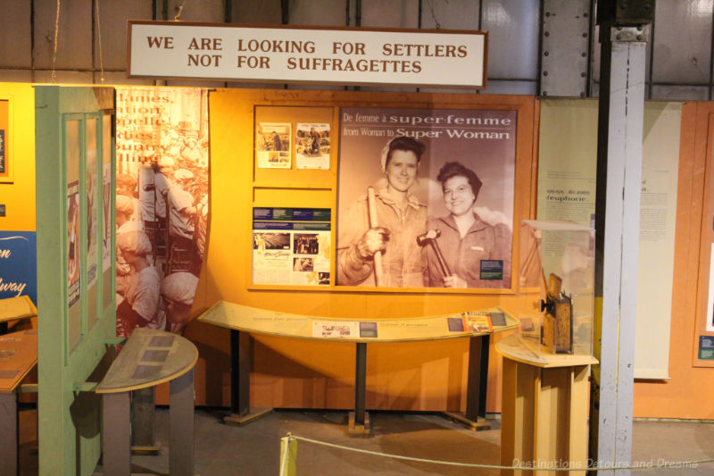 Historical anti-suffragette display at the Winnipeg Railway Museum