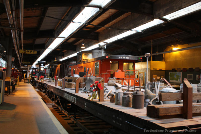 Rail Cars on railway tracks at the Winnipeg Railway Museum