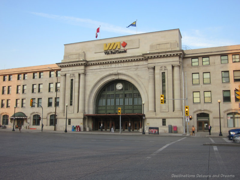 The front of Union Station in Winnipeg, Manitoba