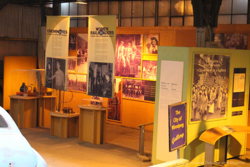 Display about women railroaders at the Winnipeg Railway Museum