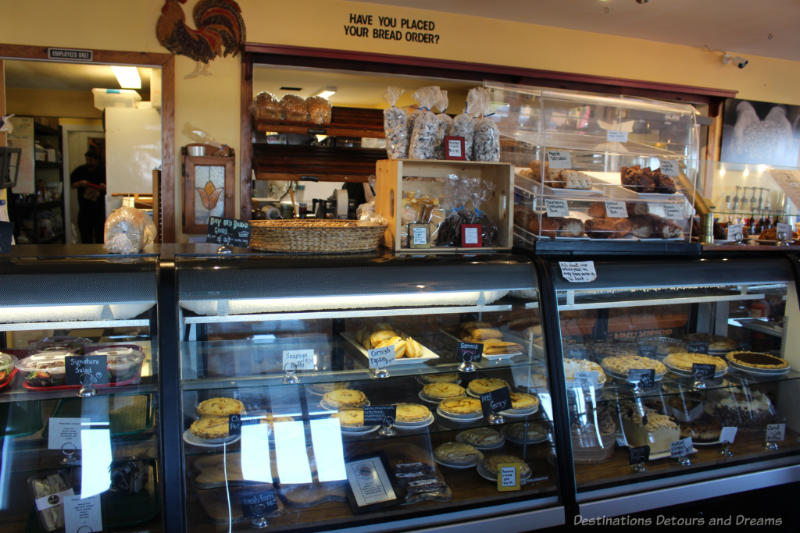 Bakery shelf at The Roost on Vancouver Island