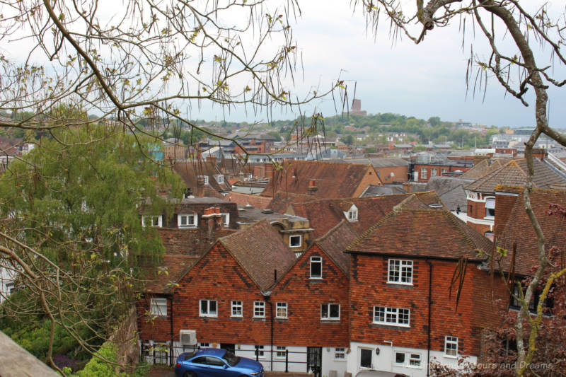 View over Guildford off red brick houses