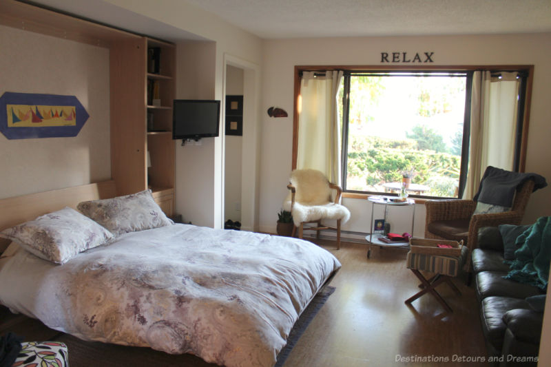 Studio apartment with murphy bed and love seat