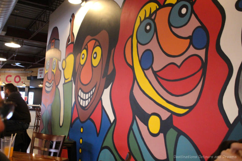 Mural on wall of Refined Fool craft brewery in Sarnia, Ontario