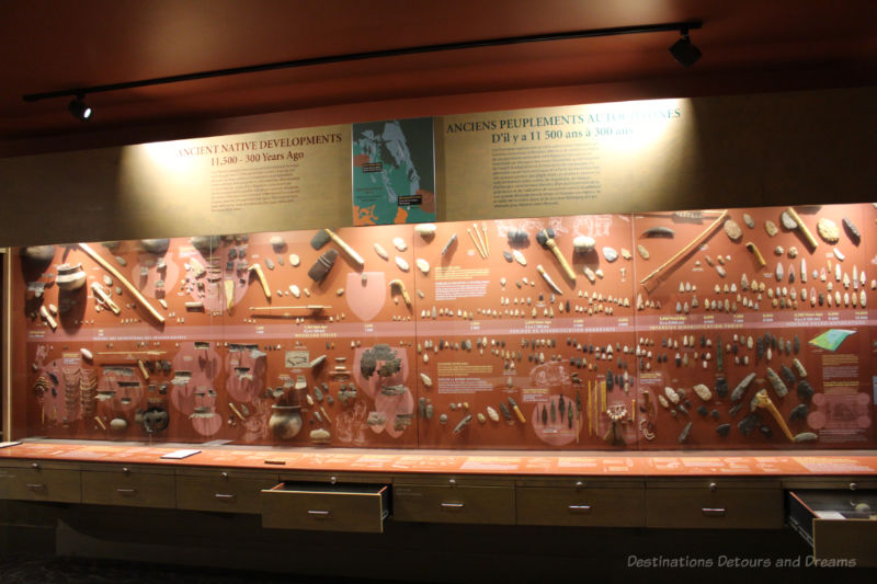 Collection of ancient tools at the Manitoba Museum