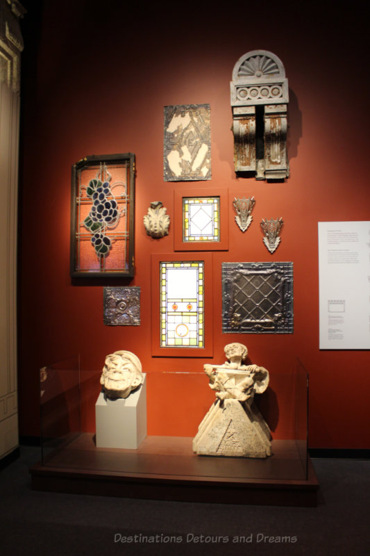 A collection of architectural details showing Winnipeg history at Manitoba Museum