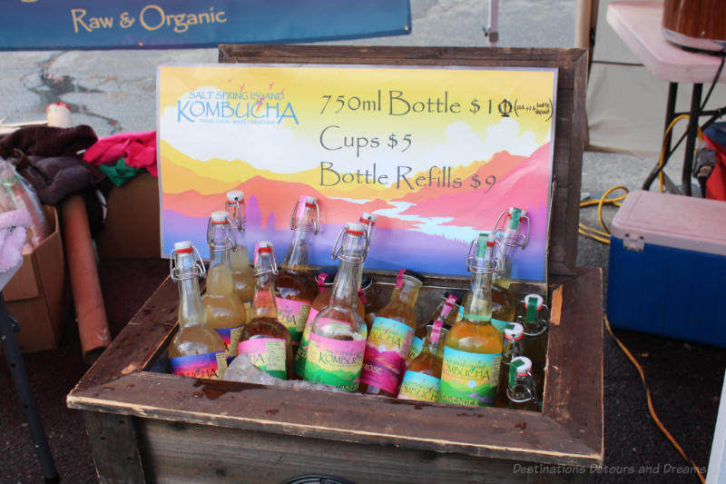 A cooler of Salt Spring Island Kombucha