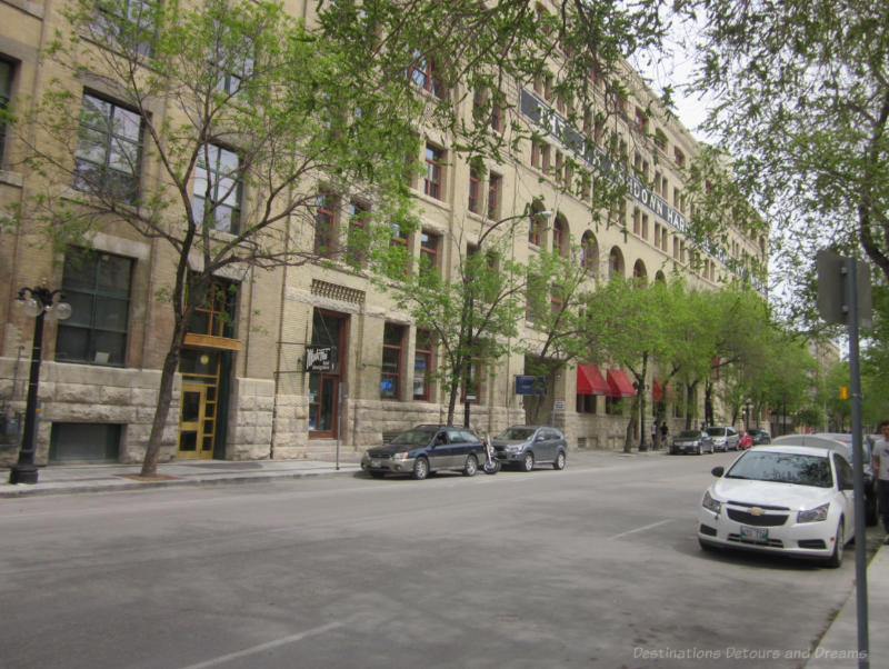 Street in Winnipeg Exchange District lined with heritage buildings