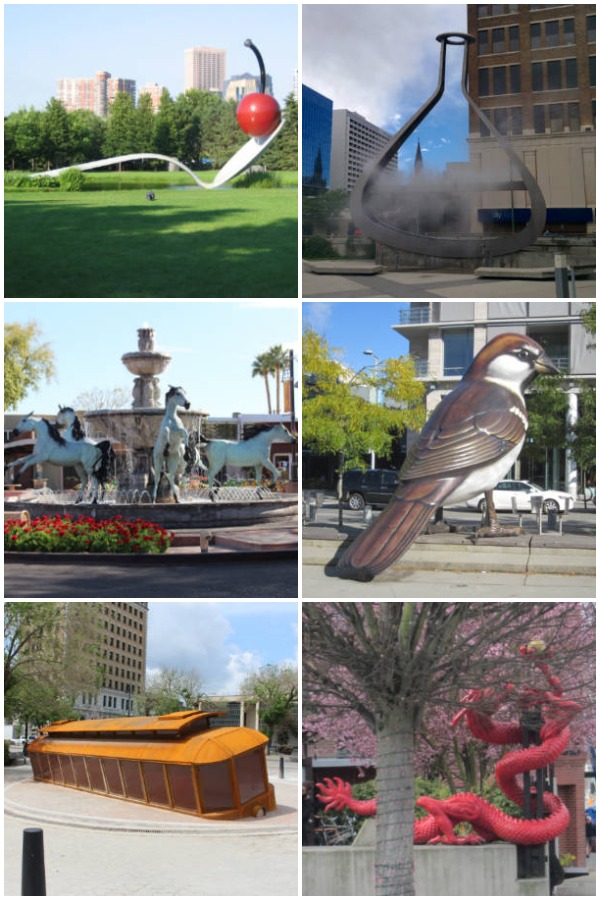 A collection of 6 iconic pieces of public art