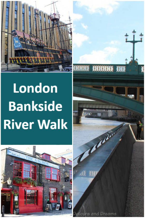 London Bankside River Walk: exploring the history of London on the south side of the Thames #England #London #Bankside #Thameswalk