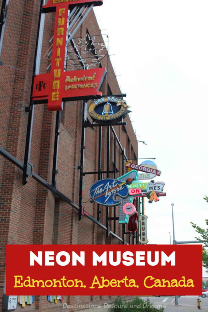 Neon Museum in Edmonton, Alberta, Canada - an outdoor  collection of neon signs showcasing city history is one of the things to do in downtown Edmonton #Edmonton #Alberta #Canada #museum #neon